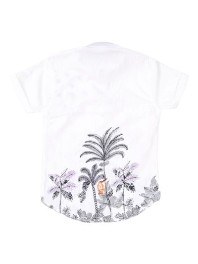 Gracecharm Boys Tropical Palm Tree Shirt 2 Piece Set