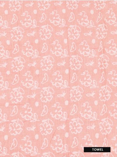 Doctor Towels Coral Banana Jacquard Floral Bath Towel