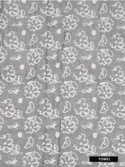 Doctor Towels Charcoal Banana Jacquard Floral Bath Towel