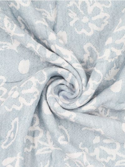 Doctor Towels Chalk Blue Banana Jacquard Floral Bath Towel