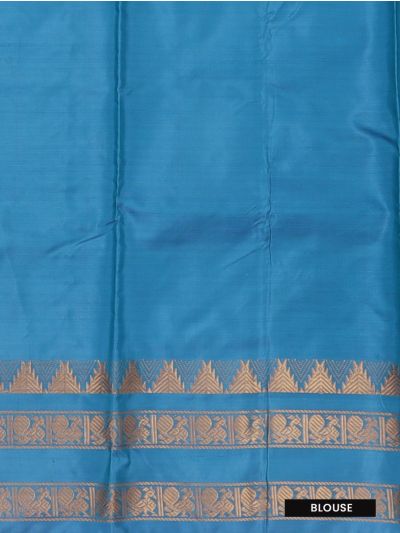 Kanmanie Vazhainaar Pattu Floral Butta Contrast Zari Border Saree