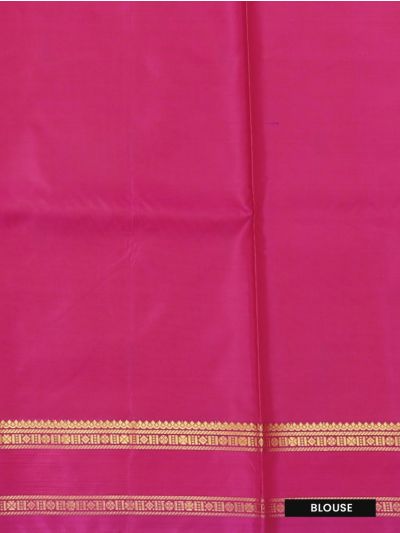 Kanmanie Vazhainaar Pattu Peach Orange Rani Pink Silver Butta Saree