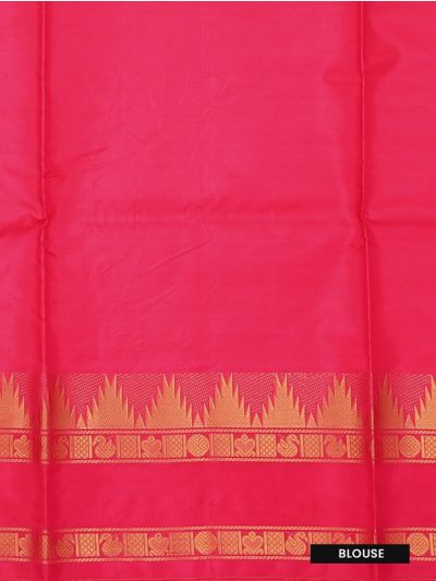 Kanmanie Vazhainaar Pattu Mustard Yellow Rani Pink Butta Saree