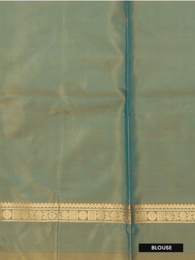 Kanmanie Vazhainaar Pattu Sage Green Silver Butta Saree