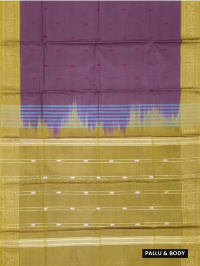 Kanmanie Vazhainaar Pattu Plum Purple Antique Gold Butta Saree
