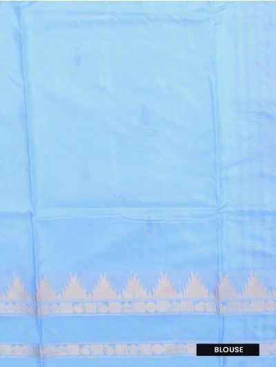Kanmanie Vazhainaar Pattu Royal Blue Sky Blue Butta Saree