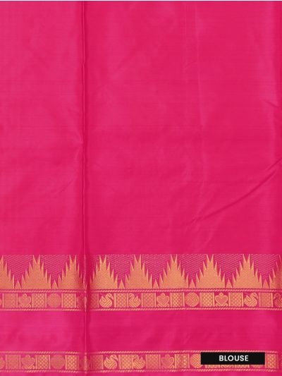 Kanmanie Vazhainaar Pattu Mango Yellow Rani Pink Butta Saree