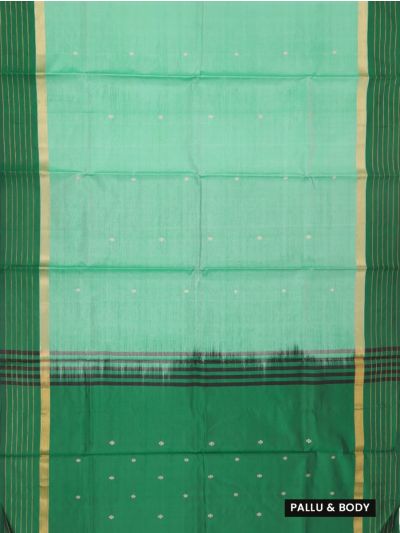 Kanmanie Vazhainaar Pattu Floral Butta Zari Striped Border Saree