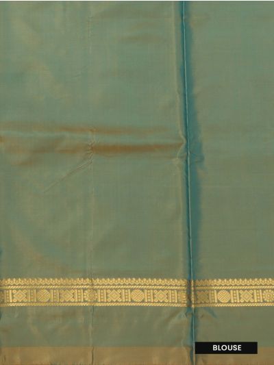 Kanmanie Vazhainaar Pattu Twin Leaf Geometric Zari Border Saree