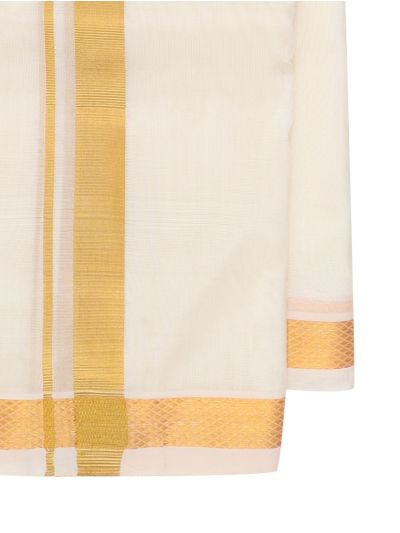 Men’s Traditional Off White Pure Mix Silk Dhoti