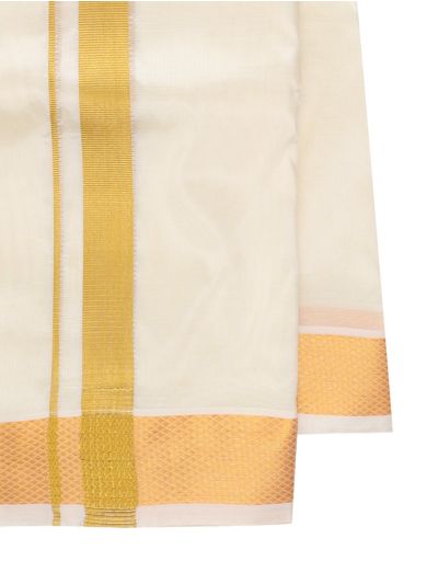 Men’s Traditional Off White color Pure Mix Silk Dhoti