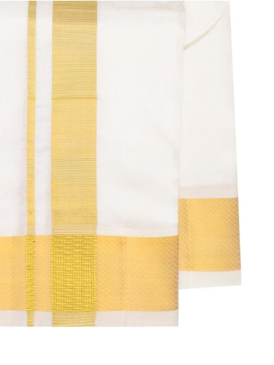 Men’s Traditional Off White Pure Silk Dhoti