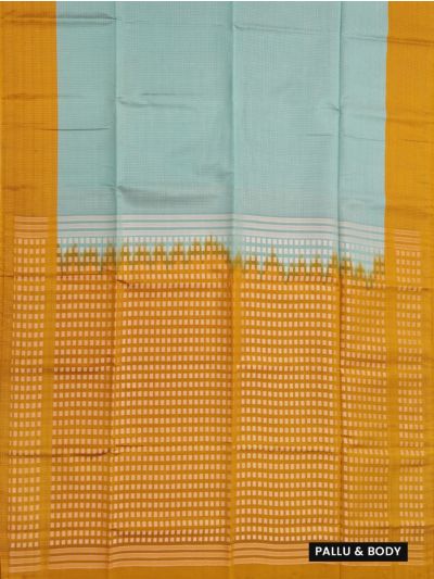 Gracecharm Art Soft Silk Fine Stripe with Geometric Square Pallu Saree