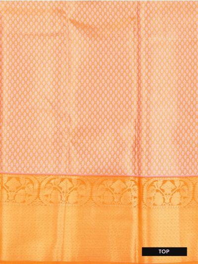 Kanmanie Emerald Glow Pure Silk Floral Jaal Brocade Pattu Pavadai Material