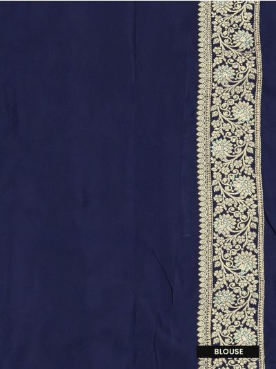 Gracecharm Raw Silk Peacock Floral Jaal with Brocade Pallu Saree