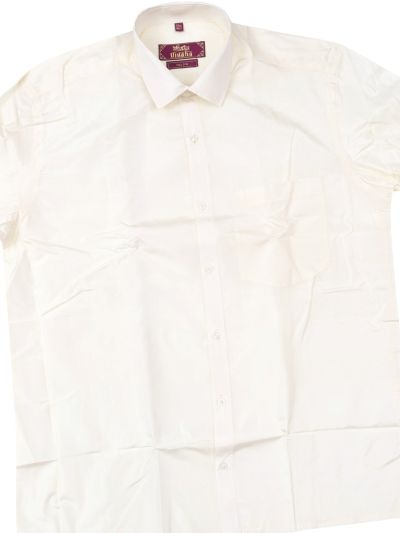 Men’s Traditional Off White Pure Silk Shirt