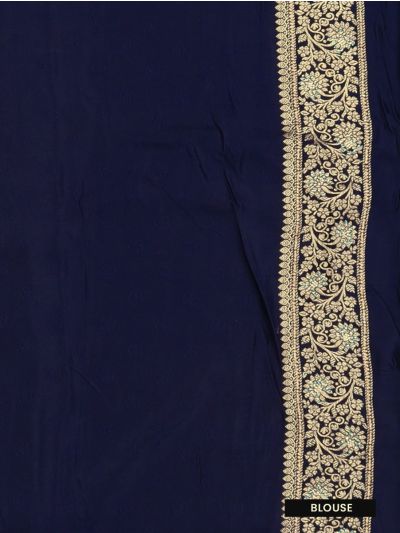 Gracecharm Raw Silk Peacock Floral Jaal with Brocade Pallu Saree