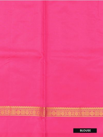 Kanmanie Vazhainaar Pattu Mustard Yellow Pink Butta Pallu Saree