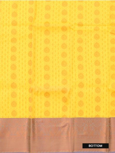 Gracecharm Emerald Glow yellow Art Silk Girls Pavadai Dhavani Material Set