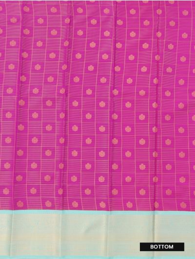 Gracecharm Emerald Glow fuchsia pink Art Silk Girls Pavadai Dhavani Material Set