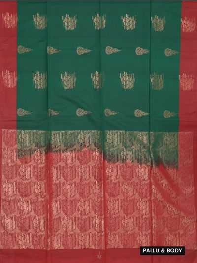 Kanmanie Softy Silk Geometric Zari Butta Maroon Pallu Saree