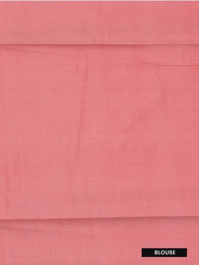 Kanmanie Softy Silk Coral Pink Self Weave Zari Stripe Pallu Saree