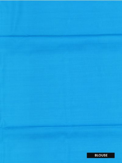 Kanmanie Softy Silk Lime Green Medallion Butta Blue Pallu Saree