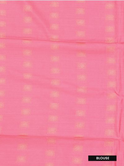 Kanmanie Softy Silk Rose Pink Floral Zari Jaal Pallu Saree