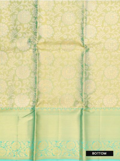Gracecharm Pure Silk Floral Jaal Floral Brocade Pattu Pavadai Material