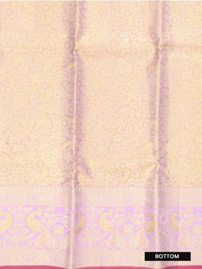 Gracecharm Pure Silk Floral Jaal Peacock Brocade Pattu Pavadai Material