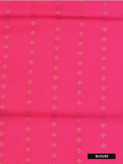 Kanmanie Softy Silk Tangerine Floral Butta Pink Pallu Saree