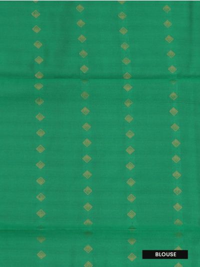 Kanmanie Softy Silk Black Floral Butta Green Pallu Saree