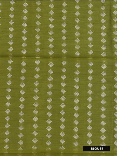 Kanmanie Softy Silk Lime Green Geometric Butta Zari Pallu Saree