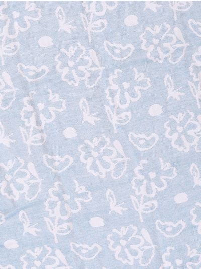 Doctor Towels Chalk Blue Banana Jacquard Floral Bath Towel