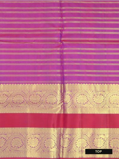 Gracecharm Pure Silk Check Butta with Floral Border Pattu Pavadai Material