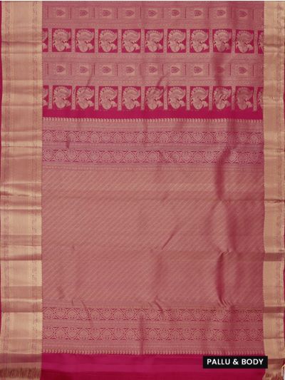 Vivaha Kanchipuram Pure Silk Peacock Grid with Floral Pallu Saree