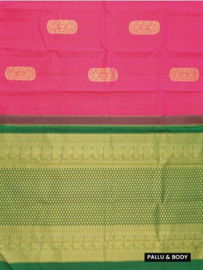 Vivaha Arani Pure Silk Zari Stripe Medallion Butta with Annapakshi Pallu Saree