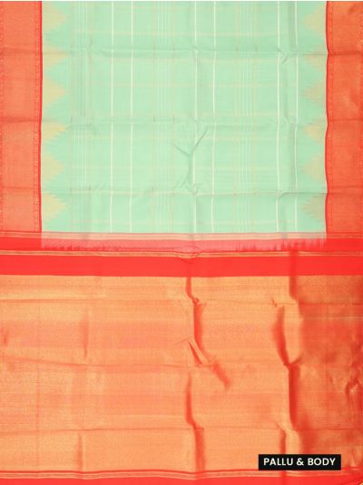 Vivaha Goddess Kanchipuram Pure Silk Zari Check with Contrast Zari Border Saree