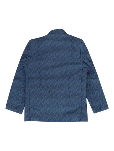 Gracecharm Boys Tonal Leaf Pattern Blazer Jacket 3 Piece Set
