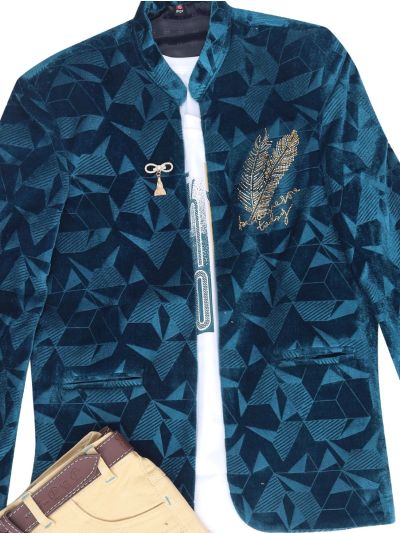 Gracecharm Boys Abstract Geometric Blazer 3 Piece Set