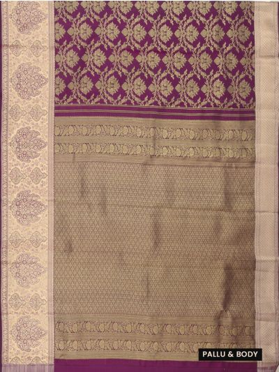 Vivaha Kanchipuram Pure Silk Floral Jaal with Trellis Brocade Pallu Saree