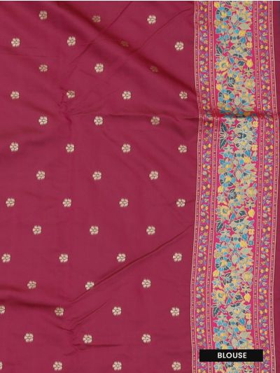 Gracecharm Katan Silk Butta with Floral Jaal Pallu Saree