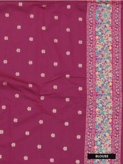 Gracecharm Katan Silk Butta with Contrast Border Saree