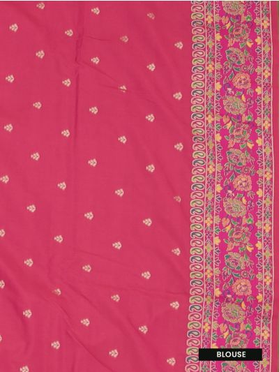Gracecharm Katan Silk Butta with Floral Pallu Saree