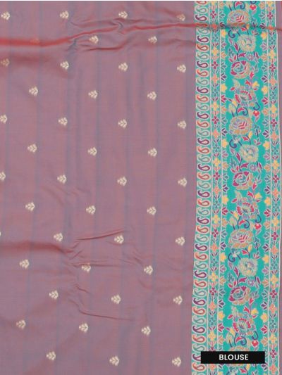 Gracecharm Katan Silk Butta with Paisley Floral Pallu Saree