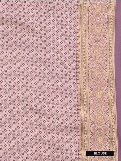 Gracecharm Mashru Kanjivaram Silk Geometric Floral Design Saree