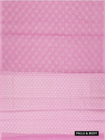 Gracecharm Kora Silk Cotton Geometric Check Butta Saree