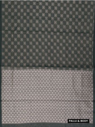 Gracecharm Kora Silk Cotton Geometric Check Butta Saree