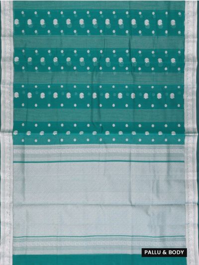 Gracecharm Kora Silk Cotton Stripe with Floral Butta Saree