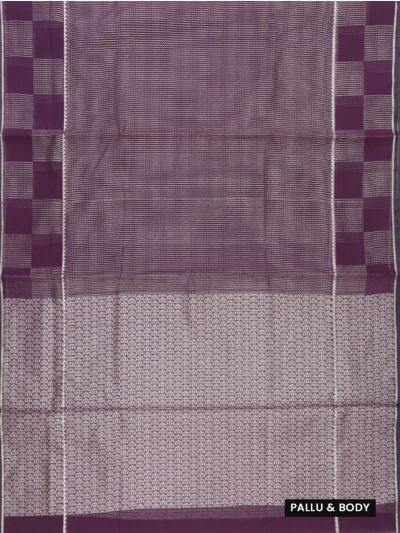 Gracecharm Kora Silk Cotton Fine Stripe with Geometric Pallu Saree